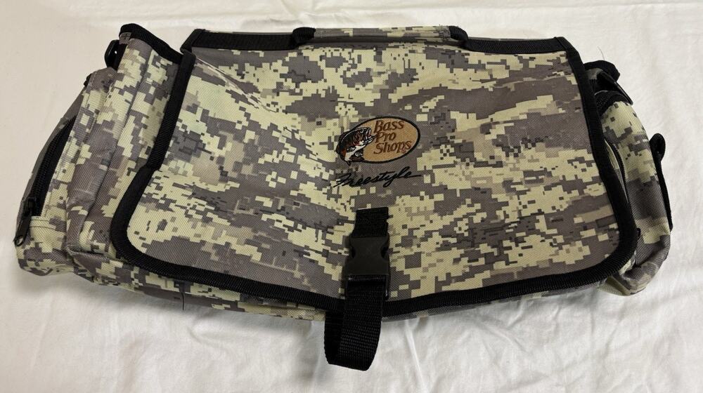 Bass Pro Shops Freestyle Satchel Fishing Tackle Box Duffle Bag Travel Camouflage